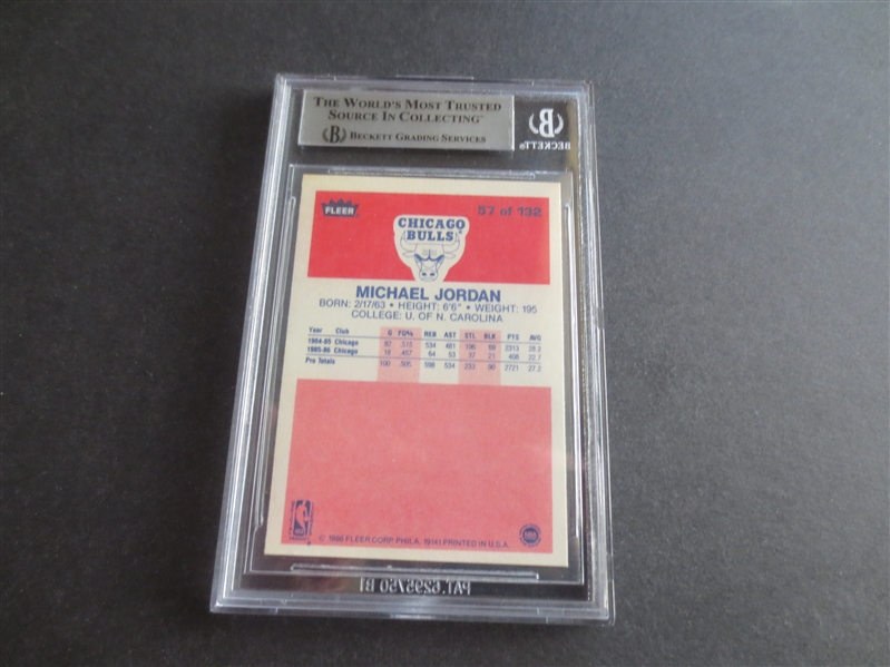 1986-87 Fleer Michael Jordan Rookie Beckett 9 MINT Basketball Card #57  WOW!