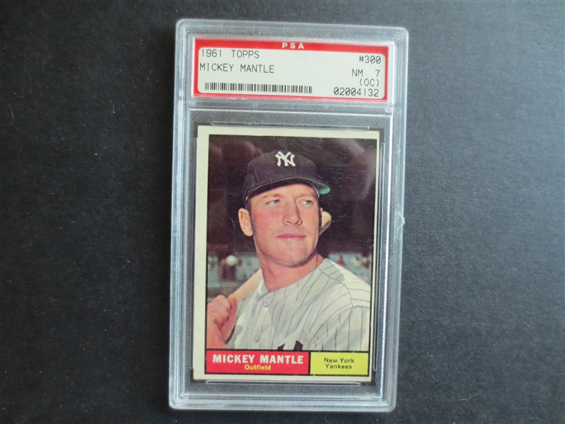 1961 Topps Mickey Mantle PSA 7 (OC) NMT Baseball Card #300