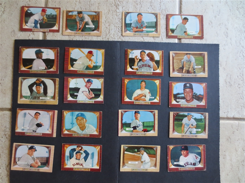 1955 Bowman Baseball Complete Set Minus 5 Cards: Mays, Mantle, Aaron, Kaline, and a common in affordable condition!