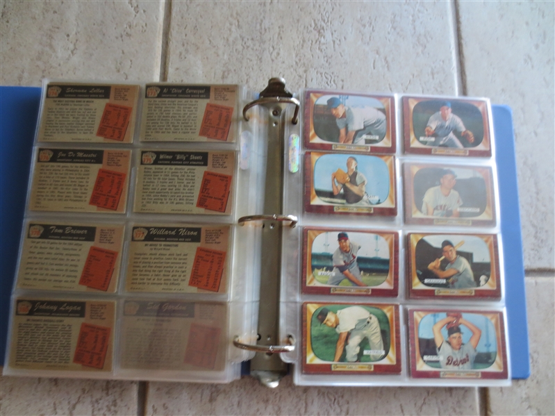 1955 Bowman Baseball Complete Set Minus 5 Cards: Mays, Mantle, Aaron, Kaline, and a common in affordable condition!