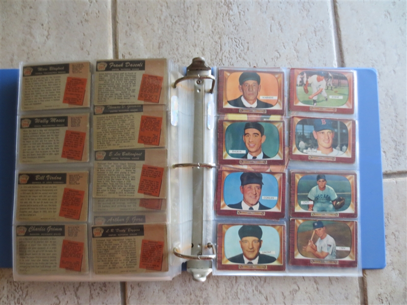 1955 Bowman Baseball Complete Set Minus 5 Cards: Mays, Mantle, Aaron, Kaline, and a common in affordable condition!