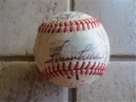 Autographed 1970s Minnesota Twins Baseball #1 with 27 Signatures including Killebrew, Oliva, Carew, Perry, Kaat