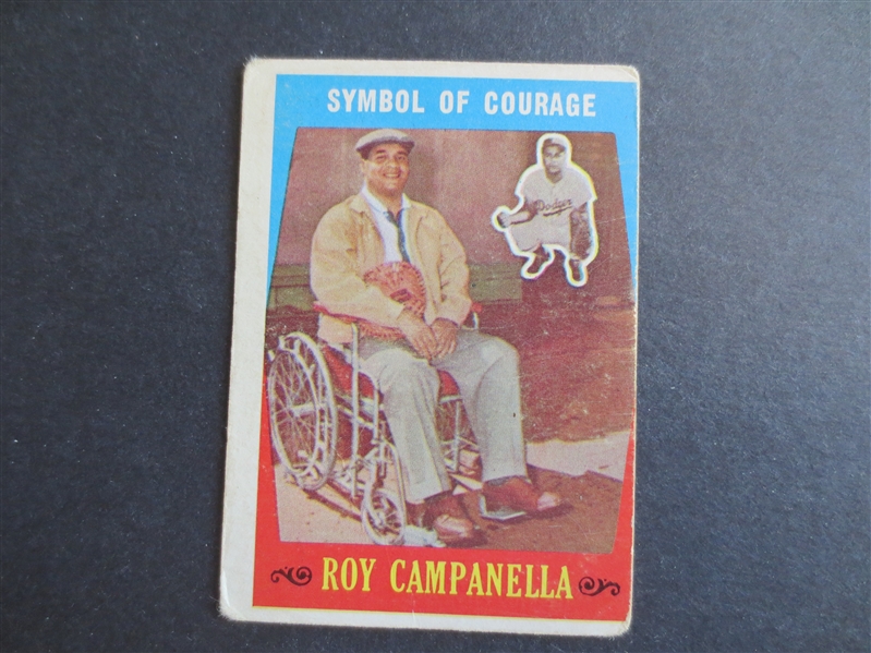 1959 Topps Roy Campanella Symbol of Courage Baseball Card #550 in affordable condition