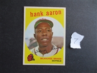 1959 Topps Hank Aaron Baseball Card #380 in Great Shape!                      7