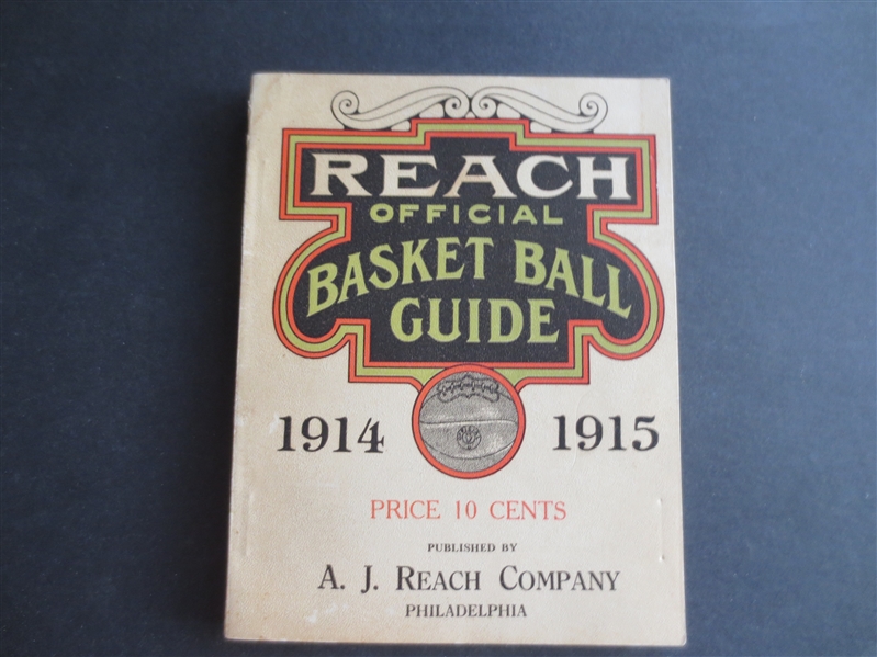 1914-1915 Reach Official Basket Ball Guide in Great Shape!   RARE!