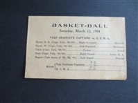 1904 USMA at Yale Basket-Ball Scorecard with HOFer Hyatt  WOW!