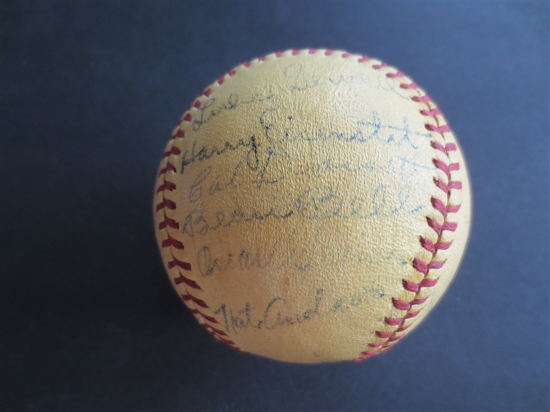 Autographed 1940 Cleveland Indians Team Signed Baseball with 22 Signatures including Feller, Boudreau, Keltner, Trosky, Sewell