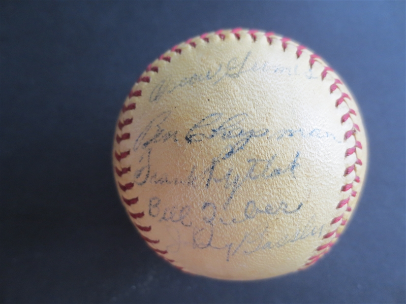 Autographed 1940 Cleveland Indians Team Signed Baseball with 22 Signatures including Feller, Boudreau, Keltner, Trosky, Sewell