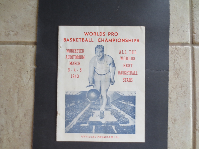 1943 Worlds Pro Basketball Championships Program NY Celtics, NY Rens, Detroit Eagles