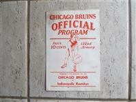 January 10, 1940 Indianapolis Kautskys at Chicago Bruins NBL Pro Basketball Program  RARE!
