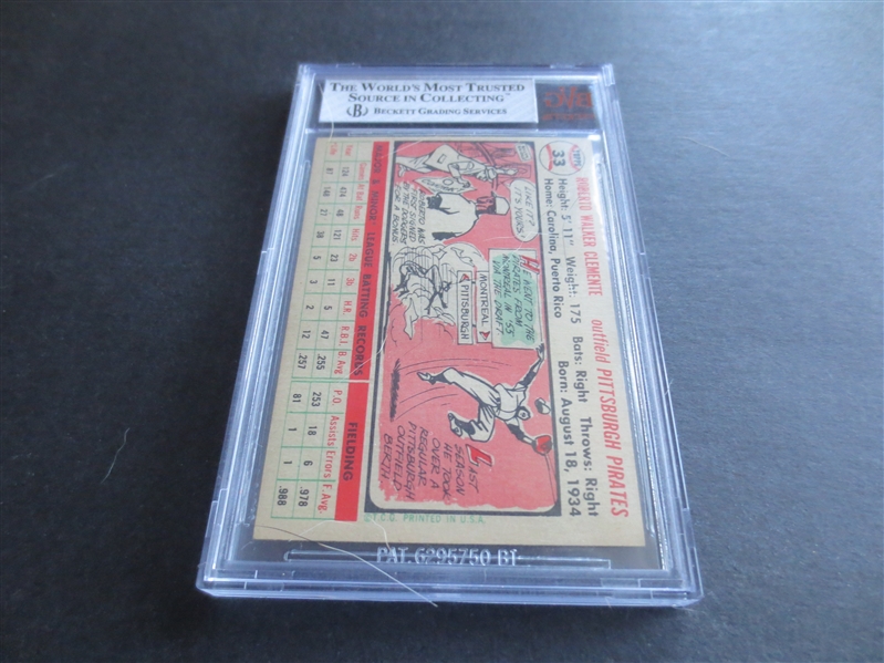 1956 Topps Roberto Clemente BVG 6 EX-MT Baseball Card #33                                     RC