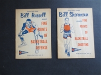 (2) different 1957 Bill Russell and Bill Sharman Boston Celtics Union 76 Booklets