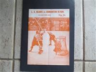 1961-62 Edmonton Flyers at Los Angeles Blades Unscored Pro Hockey Program