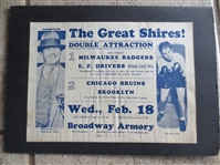Circa 1928 Chicago Bruins vs. Brooklyn ABL Pro Basketball Broadside Handbill VERY RARE!