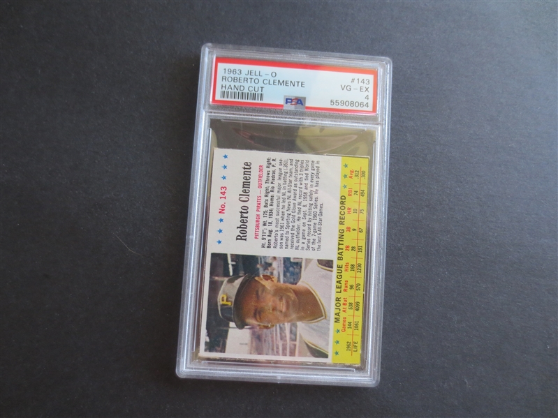 1963 Jell-O Roberto Clemente Hand Cut PSA 4 VG-EX Baseball Card #143