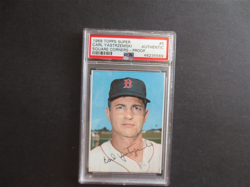 1969 Topps Super Carl Yastrzemski Square Corners Proof PSA Authentic Baseball Card #5---ONLY 2 of this card exists!