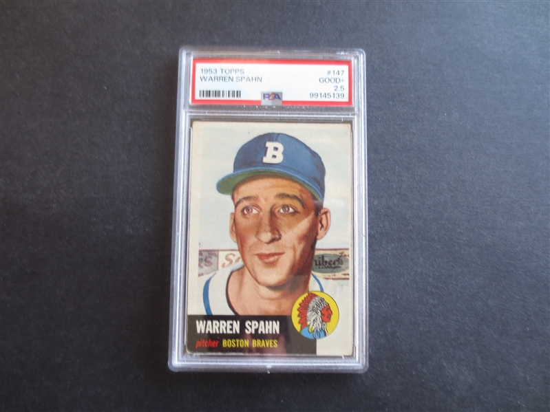 1953 Topps Warren Spahn PSA 2.5 GOOD+ Baseball Card #147