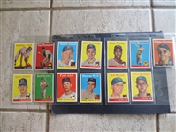 (13) different 1958 Topps Baseball Cards including Jackie Jenson MVP and Whitey Herzog Baseball Cards in Great Shape!