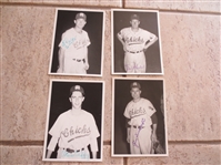 Autographed (4) different 1952 Memphis Chicks Baseball Photos 7" x 5"