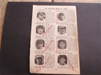 Autographed 1939 Chicago Cubs Two-sided Page with 12 Signatures including Billy Herman