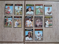 (12) different 1971 Topps Superstar Baseball Cards including Blyleven and Concepcion Rookies in affordable condition