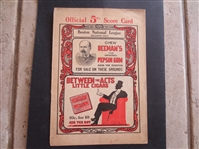 1912 New York Giants at Boston Braves Scored Baseball Program Scorecard with Christy Mathewson Pitching
