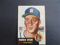 1953 Topps Warren Spahn Baseball Card #147 in Great Shape!  Hall of Famer