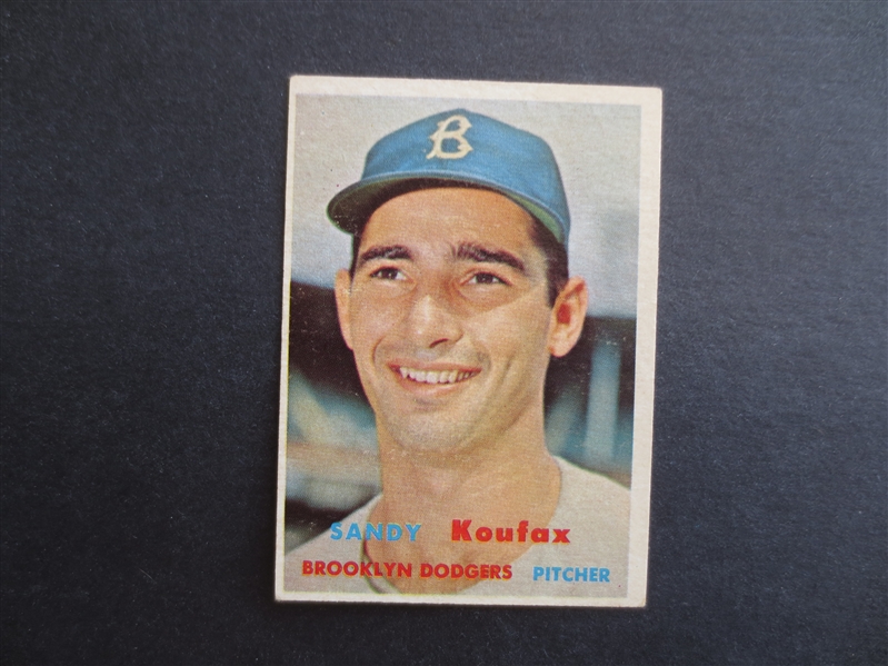 1957 Topps Sandy Koufax Baseball Card #302 in very nice shape!