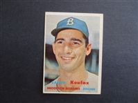 1957 Topps Sandy Koufax Baseball Card #302 in very nice shape!