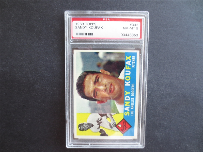 1960 Topps Sandy Koufax PSA 8 NM-MT Baseball Card #343