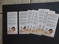 (10) 1995 Mickey Mantle Organ Donor Advertising Flier Baseball Card  7.5" x 3.5"