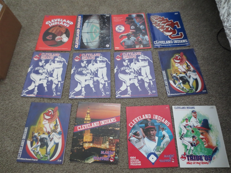 (12) 1978-85 Cleveland Indians Baseball Programs