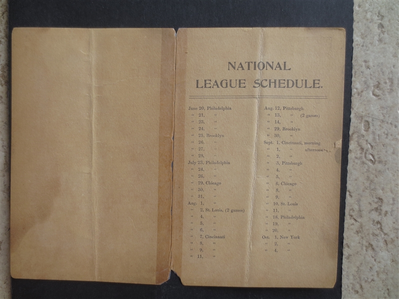 1902 Brooklyn Superbas at Boston Beaneaters Baseball Scorecard  Wee Willie Keeler
