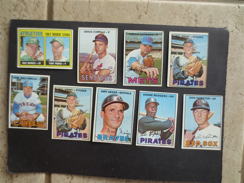 (10) different 1967 Topps HIgh Number Baseball Cards including Mark Belanger Rookie