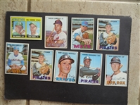 (10) different 1967 Topps HIgh Number Baseball Cards including Mark Belanger Rookie