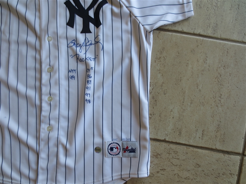 Autographed Roger Clemens Limited Edition Baseball Jersey with added notations and authenticity