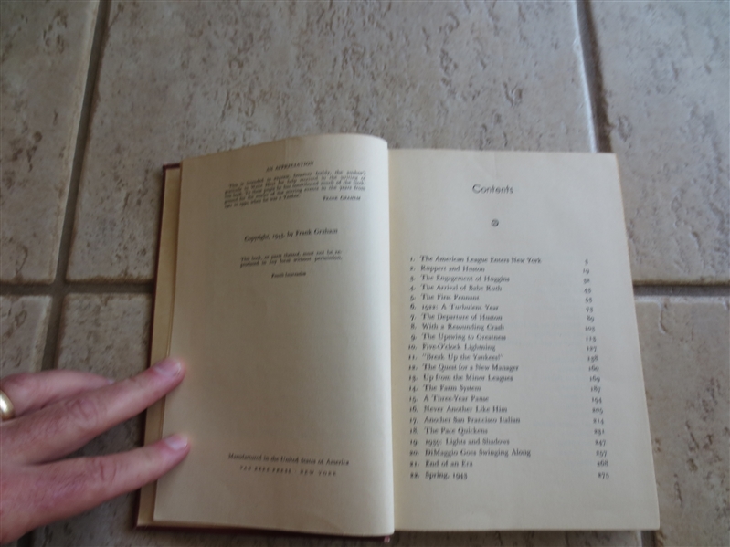 Autographed 1944 New York Yankees Hardcover Book with 31 Signatures including Joe McCarthy, Frank Crosetti, Snuffy Stirnweiss, Paul Waner Atley Donald and more from teammate!