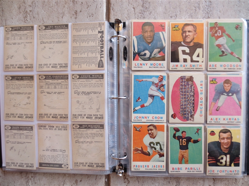 1959 Topps Football Card Complete Set in Great Shape!