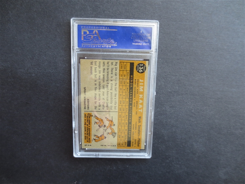 1960 Topps Jim Kaat Rookie PSA 7 NMT Baseball Card #136  Hall of Famer