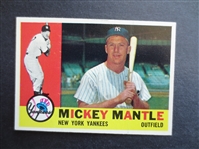 1960 Topps Mickey Mantle Baseball Card #350 in Beautiful Shape!       JZ