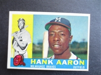 1960 Topps Hank Aaron Baseball Card #300 in Beautiful Shape!    JZ