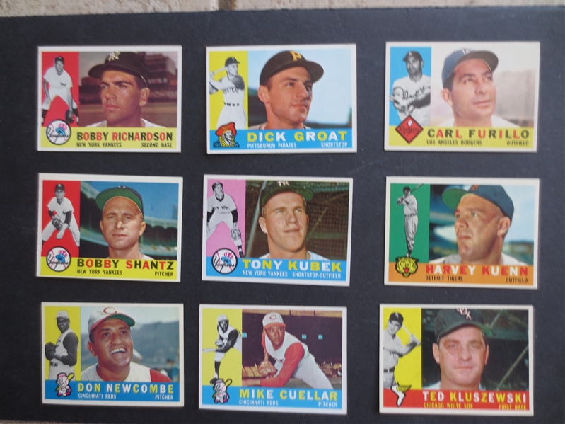 (379) different 1960 Topps Baseball Cards in Great Shape with STARS --- 66% of the Complete Set!        JZ