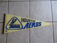 1970s Houston Aeros WHA World Hockey Association Full Size Pennant 30"
