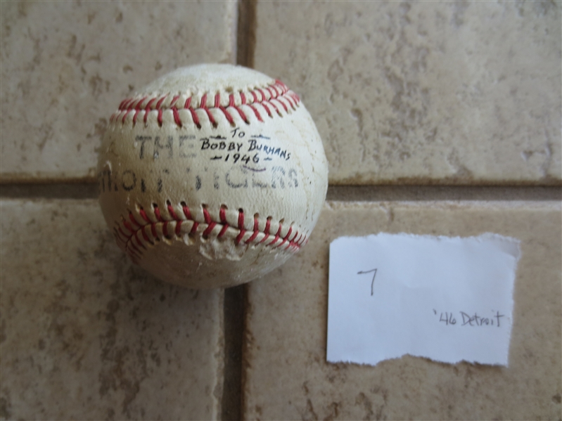 Autographed 1946 Detroit Tigers Team Baseball with 25 signatures including Virgil Trucks, Hank Greenberg and Hal Newhouser            7