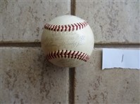 1958 Baltimore Orioles Team Signed Baseball with 7 Signatures including Brooks Robinson          1