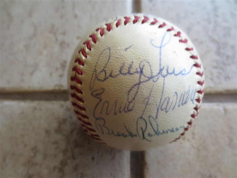 1958 Baltimore Orioles Team Signed Baseball with 7 Signatures including Brooks Robinson          1