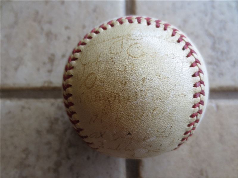 Autographed 1939 Boston Braves Team Baseball with 25 signatures (many hard to read) including Al Lopez     4