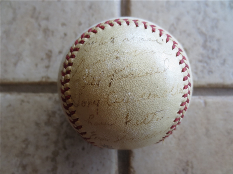 Autographed 1939 Boston Braves Team Baseball with 25 signatures (many hard to read) including Al Lopez     4