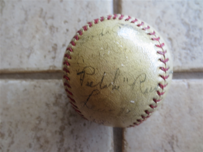 Autographed 1942 Brooklyn Dodgers Team Baseball with 19 signatures including Pee Wee Reese, Reiser, Arky Vaughan, Medwick, Herman, Camilli and more     6