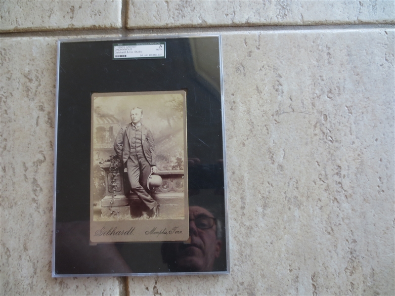 1890's Baseball Anonymous Gebhardt & Co. Studio SGC AUTHENTIC Cabinet Photo Card          027